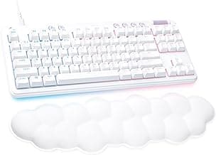 Logitech G713 Wired Mechanical Gaming Keyboard with LIGHTSYNC RGB Lighting, Tactile Switches (GX Brown), and Keyboard Palm Rest, PC and Mac Compatible - White Mist