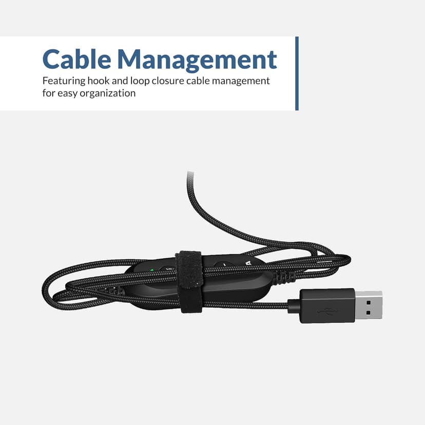Cyber Acoustics Stereo USB Headset (AC-5008A), in-line Controls for Volume & Mic Mute, Adjustable Mic Boom for PC & Mac, Perfect for Classroom or Home