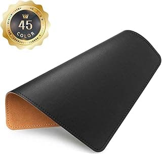 Mouse Pad, PU Mouse Pad，Leather Mouse Pad with Stitched Edge Micro-Fiber Base with Non-Slip Waterproof，Mouse Pad for Computers，Laptop, 8x11Inch (Black)