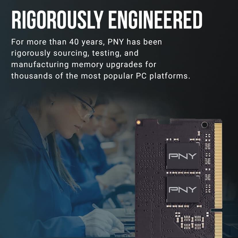 PNY Performance 16GB (2x8GB) DDR4 DRAM 3200MHz (PC4-25600) CL22 (Compatible with 2933MHz, 2666MHz, 2400MHz or 2133MHz) 1.2V Notebook/Laptop (SODIMM) Computer Memory Kit – MN16GK2D43200-TB
