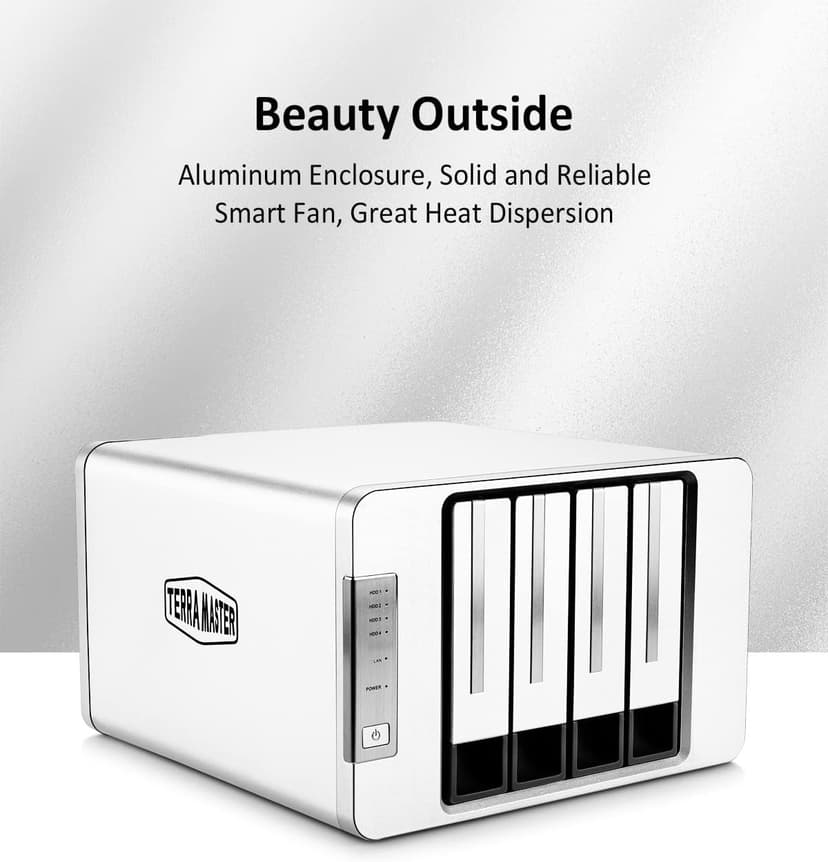 TERRAMASTER F4-423 4-Bay High Performance NAS for SMB with N5095 Quad-core CPU, 4GB DDR4 Memory, 2.5GbE Port x 2, Network Storage Server (Diskless)