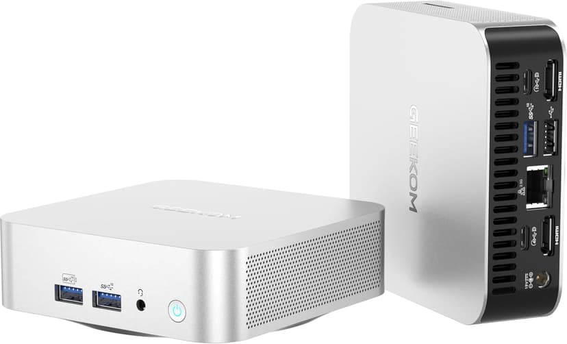 GEEKOM A8 Mini PC, AMD Ryzen 7 8745HS, 32GB DDR5 5600MHz 1TB PCIe 4.0 NVMe SSD, Windows 11 Pro Desktop Computer for Home&Business, Radeon 780M, USB4, 8K UHD, 4 Display | WiFi 6E, BT5.2, 2.5G LAN