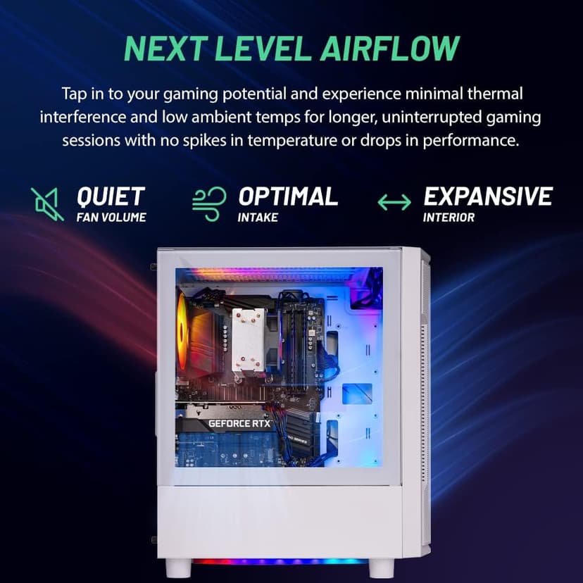 Skytech Archangel Gaming PC Desktop, Intel i5 13400F 2.5 GHz (4.6GHz Turbo Boost), NVIDIA RTX 4060 8GB GDDR6, 2TB SSD, 32GB DDR5 RAM 5200 RGB, 650W Gold PSU, Wi-Fi, Win 11 Home