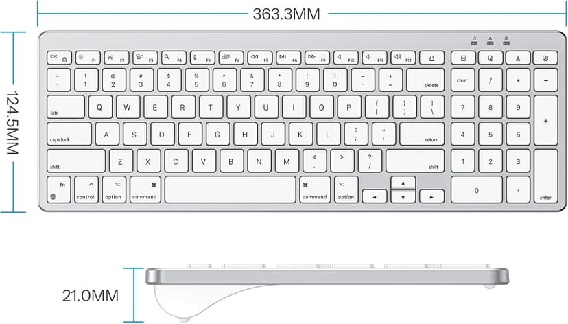 OMOTON Wired Keyboard Compatible with Mac, with Dual Interface (USB and Type-C), Numeric Keypad Compatible with MacBook Pro/Air, iMac, Mac mini/Pro Laptop, Silver