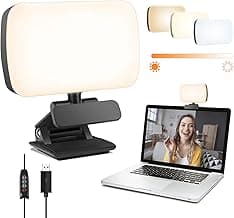 Video Conference Lighting, Webcam Lighting for Remote Working, Zoom Lighting for Laptop/Computer, Zoom Calls, Live Streaming, Self Broadcasting, Video Light for Zoom Meeting with Sturdy Clip