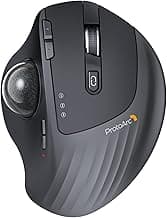 ProtoArc Wireless Trackball Mouse, EM01 NL Ergonomic Bluetooth Rollerball Thumb Rechargeable Computer Laptop Mouse, Adjustable Angle & 3 Device Connection for PC, Mac, Windows-Gray Ball