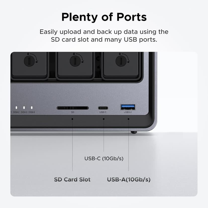 UGREEN NASync DXP4800 4-Bay Desktop NAS, Intel N100 Quad-core CPU, 8GB DDR5 RAM, 32G eMMC, 2 * 2.5GbE, 2 * M.2 NVMe Slots, 4K HDMI, Network Attached Storage (Diskless)