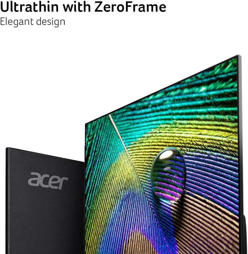 acer SB240Y G0bi 23.8" IPS Full HD Ultra-Slim Edge-to-Edge Gaming Office Monitor | Adaptive-Sync Support (FreeSync Compatible) | Up to 120Hz Refresh | 1ms (VRB) | Tilt | HDMI & VGA Ports | Black