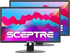 2 Pack - 22 Inch Monitor FHD 1920 x 1080 Computer Monitor, VESA Mount, Tilt, VGA and HDMI x2, Professional and Gaming Monitor – 2 Pack, MACHINE BLACK, 2PACKE225W-19203RT