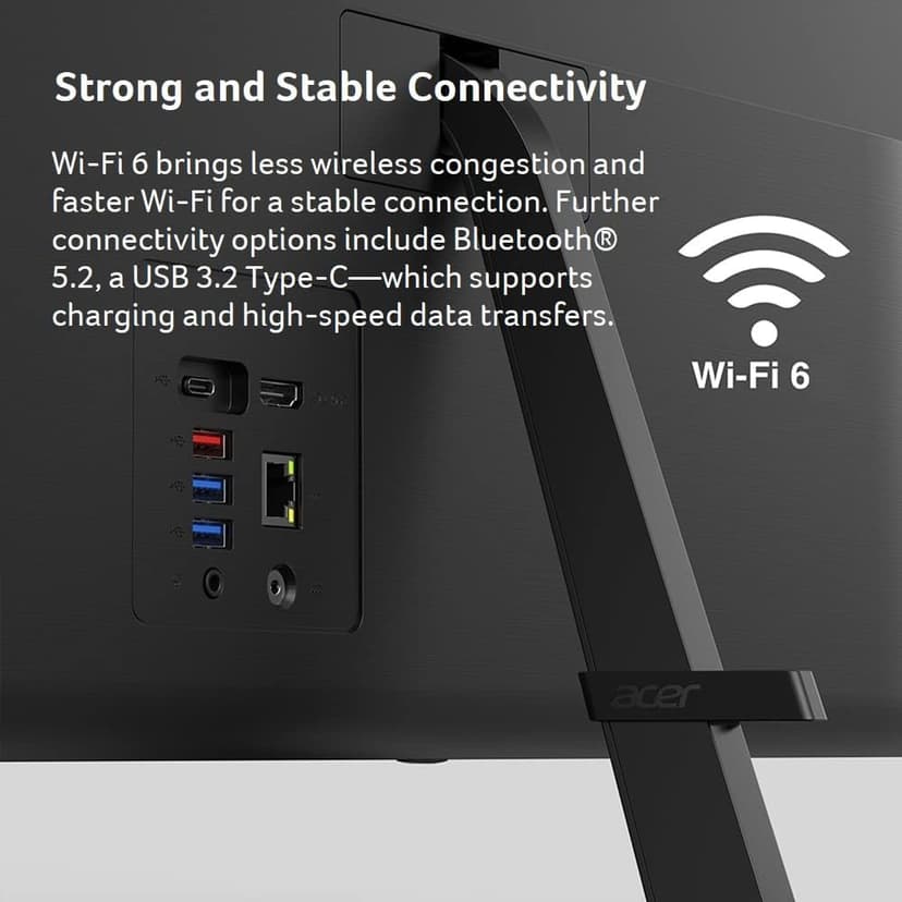 Acer Aspire C24-1700-UR11 AIO Desktop | 23.8" Full HD IPS Display | 12th Gen Intel Core i3-1215U | Intel UHD Graphics | 8GB DDR4 | 256GB NVMe M.2 SSD | Intel Wireless Wi-Fi 6 | Windows 11 Home