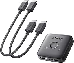 Anker HDMI Switch with 2 Pack 1ft HDMI 2.0 Cable, 4K@60Hz HDMI-Splitter, 2 in 1 Out with Smooth Finish, Supports HDR, Dolby, Compatible with Laptops, PC, Xbox Series, PS5 / PS4, Projector, and More