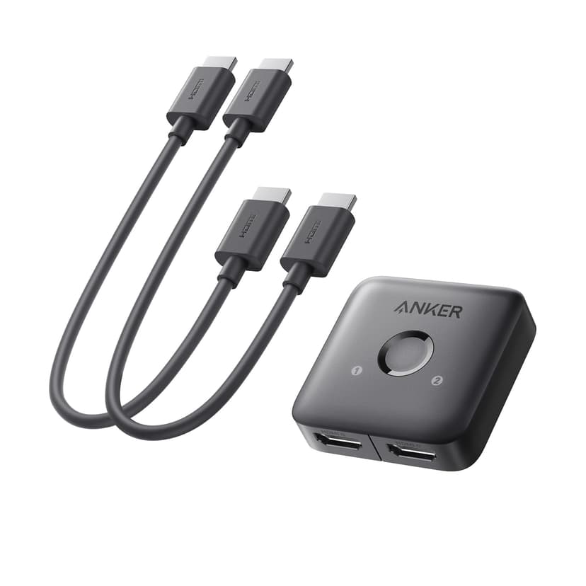 Anker HDMI Switch with 2 Pack 1ft HDMI 2.0 Cable, 4K@60Hz HDMI-Splitter, 2 in 1 Out with Smooth Finish, Supports HDR, Dolby, Compatible with Laptops, PC, Xbox Series, PS5 / PS4, Projector, and More