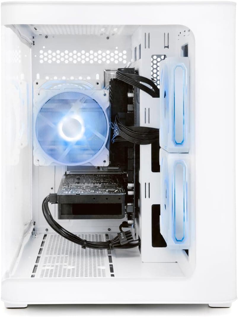 Volt X3 Gaming PC Desktop Computer - Intel e5-1650 v4 4.0GHz, NVIDIA GTX 1070 8GB, 16GB DDR4 RAM, 512GB NVMe SSD, 4 RGB Fans, Wireless WiFi + Bluetooth, Windows 11 Home 64-Bit Activated (White)