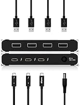 CalDigit Thunderbolt 4 Element Hub - 4X USB4 Ports, USB 3.2 Gen2 10Gb/s, Single 8K or Dual 4K Displays, 60W Charging, 0.8m Cable