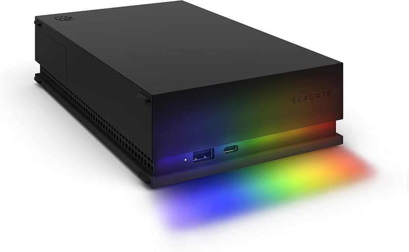 Seagate FireCuda Gaming Hub External Hard Drive HDD 8TB - USB 3.2, Customizable RGB LED lighting, Dual forward-facing USB for Desktop PC with Rescue Services (STKK8000400)
