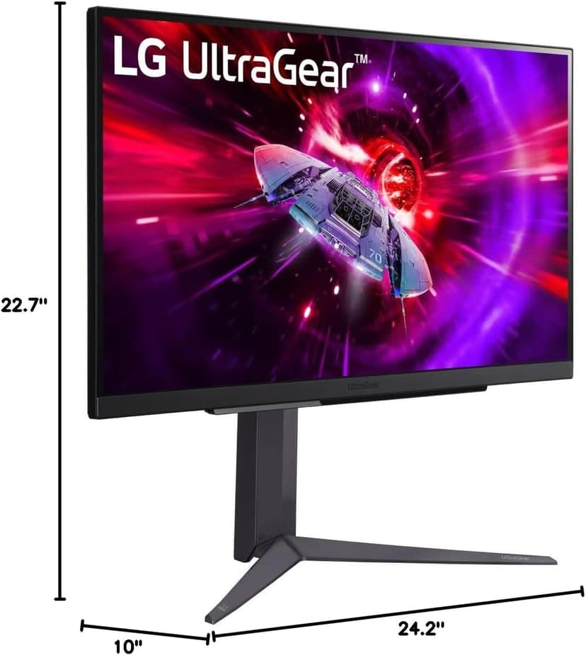LG 27" UltraGear QHD (2560x1440) Gaming Monitor, 240Hz, 1ms, VESA DisplayHDR 400, G-SYNC and AMD FreeSync Premium, HDMI 2.1, DisplayPort, 4-Pole HP Out DTS HP:X, Tilt/Height/Pivot Stand, Black