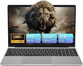 T152A 15.6" Business Laptop, 4-Core up to 3.6GHz CPU N150, 16GB RAM 1TB SSD, FHD Display, Backlit Keyboard, Fingerprint Unlock, Student Laptops Computer Win11 Pro OS, 2-Year Warranty – Silver
