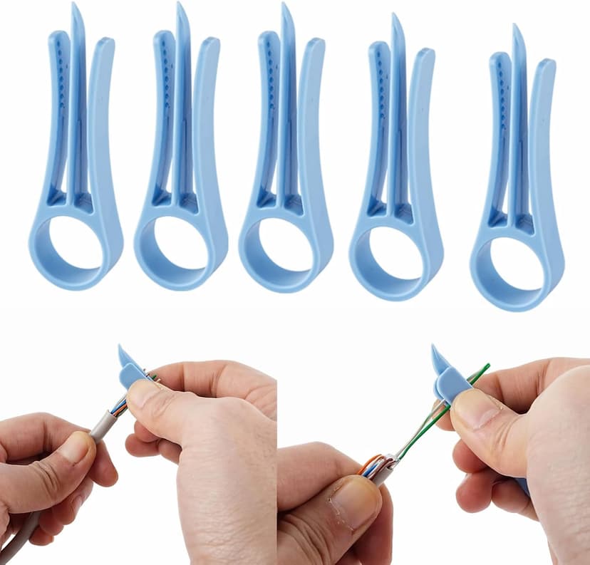 5 PCS Network Cable Untwist Tool,Wires Separator Tools, Wire Straightener Engineer Wire Straightener for CAT5/CAT5e/CAT6/CAT7 Wires Pair Separator Tools Quickly Easily Untwists (blue)