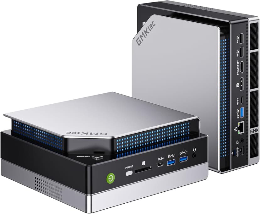 GMKtec EVO-X2 AI Mini PC AMD Ryzen Al Max+ 395 (up to 5.1GHz) Mini Gaming Computers, 64GB LPDDR5X 8000MHz (8GB*8) 1TB PCIe 4.0 SSD, Quad Screen 8K Display, WiFi 7 & USB4, SD Card Reader 4.0