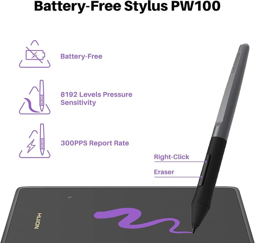 HUION H420X OSU Tablet Graphic Drawing with 8192 Levels Pressure Battery-Free Stylus, 4.17x2.6 inch Digital Tablet Compatible with Window/Mac/Linux/Android for OSU Game, Online Teaching