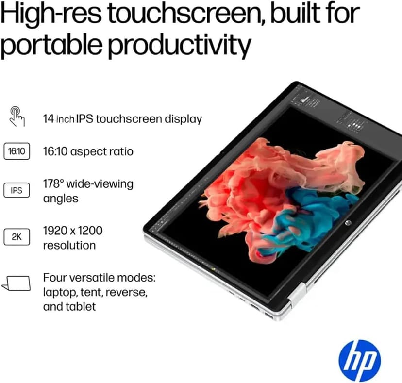 2025 HP OmniBook 5 Flip X360 2-in-1 Touchscreen AI PC Laptop (14" FHD+ IPS, Intel 10-Core 7 150U (> i7 1355U), 16GB DDR5, 1TB SSD) for Creator, Designer, 5MP IR Webcam, 21-Hr Battery Life, Win 11 Pro