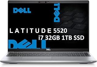 Dell Latitude 5520 5000 15.6" FHD (Intel 4-Core i7-1185G7 vPro, 32GB RAM, 1TB SSD) Business Laptop, Backlit Keyboard, Thunderbolt 4, Wi-Fi 6, Webcam, Win 11 Pro - 2023 (Renewed)