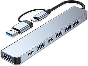 VIENON Aluminum 7 in 1 USB C Hub with USB 3.0, USB 2.0 Ports for MacBook Pro Air and More Devices