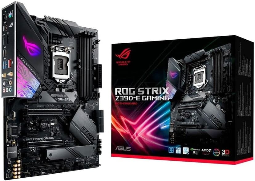 ASUS ROG Strix Z390-E Gaming Motherboard LGA1151 (Intel 8th 9th Gen) ATX DDR4 DP HDMI M.2 USB 3.1 Gen2 802.11AC Wi-Fi