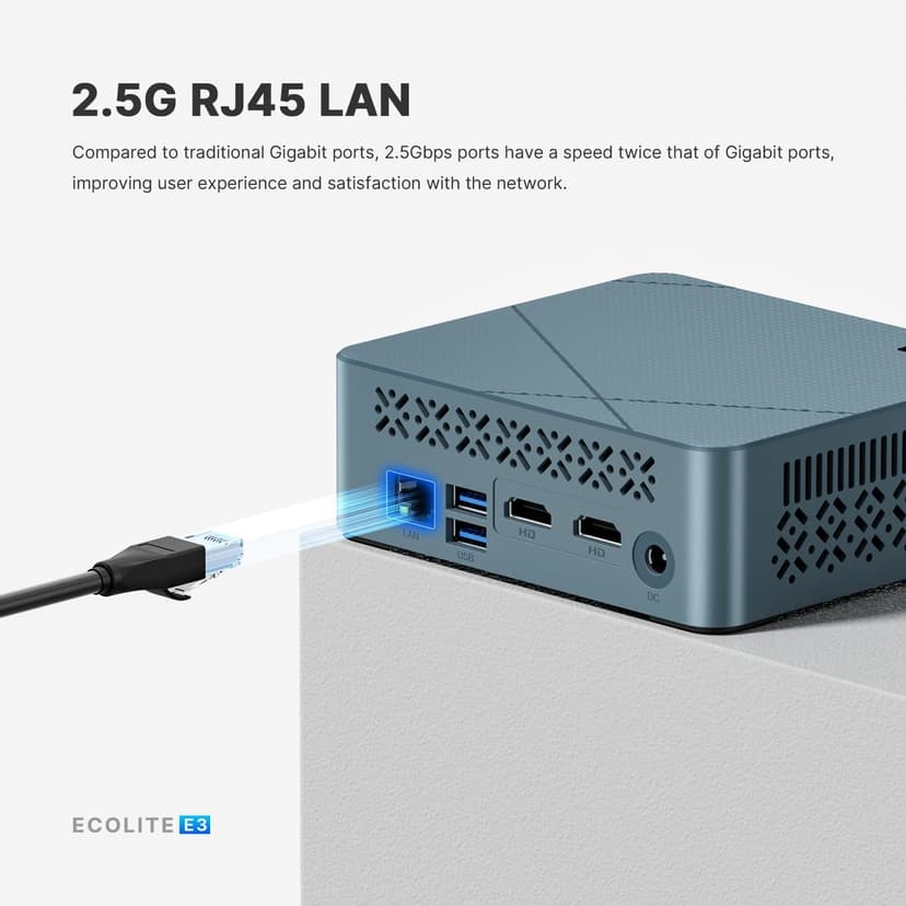 Mini PC E3, Intel Twin Lake N150 Mini Computers 16GB DDR4 RAM, 512GB NVMe SSD, 4K Triple Display, Dual HDMI, USB-C, 2.5G RJ45 Ethernet, Wi-Fi 5/BT5.0