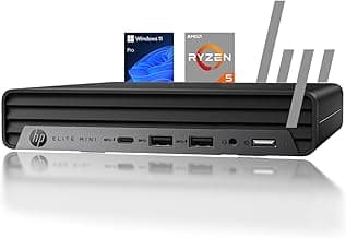 HP 2025 Elite 805 Mini PC Desktop Computer, AMD Ryzen 5 (Beat i7-11700T), Ultra-Quiet Design, 32GB RAM, 1TB PCIe SSD, Dual 4K Display Support, USB-C, Wi-Fi 6, Keyboard & Mouse, Windows 11 Pro