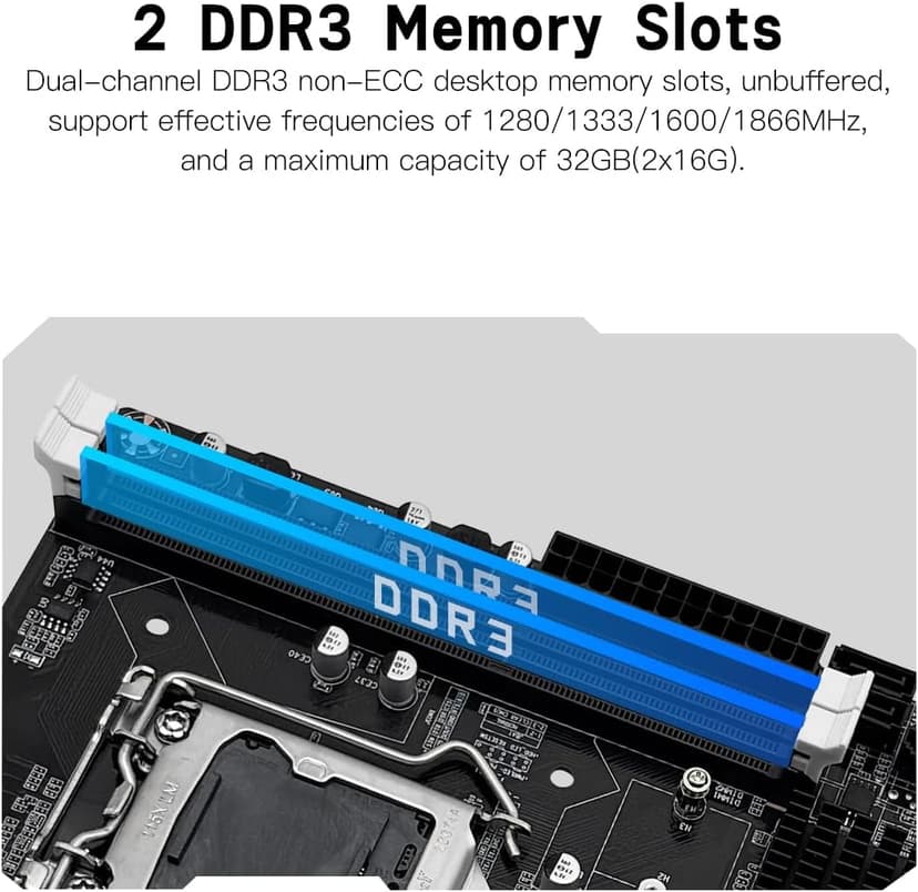 MACHINIST H61 LGA 1155 (Intel 2th/3th Gen) Gaming Motherboard, Flex-ATX Computer Motherboards Support PCIe 2.0, 100M LAN, DDR3, SATA M.2 for Intel i3,i5,i7/Xeon E3 V2/Pentium