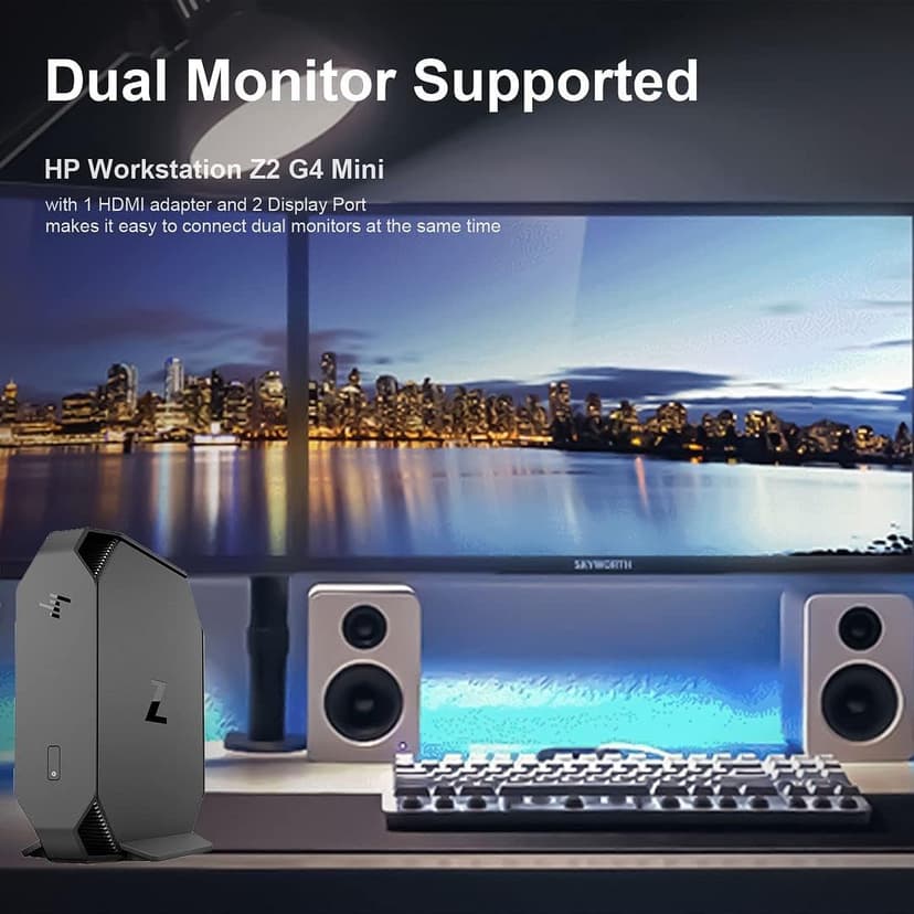 HP Z2 Mini G4 Workstation Desktop Micro PC,Core i7 Intel 8th Win 11 Tiny Computer ,32GB DDR4 Ram,1TB NVMe M.2 SSD + 1TB HDD,Built in Wifi,BT,DP,Wireless K&M,TJJ Mouse Pad (Renewed)