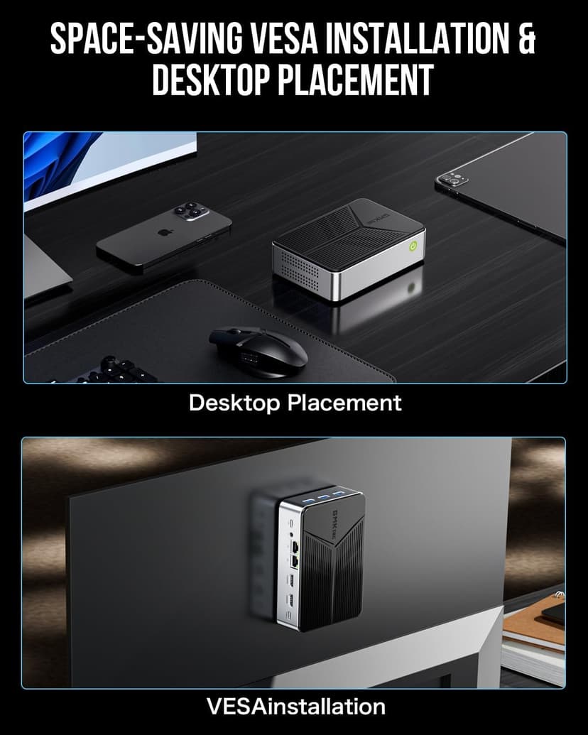 GMKtec Mini PC NAS Intel N150 Dual Boot System 12GB DDR5 64GB EMMC +512GB SSD Desktop Computer 4*M.2 NVMe Slots/Dual NIC 2.5GbE/ USB-C USB 3.2 10Gbps/ Network Attached Storage G9