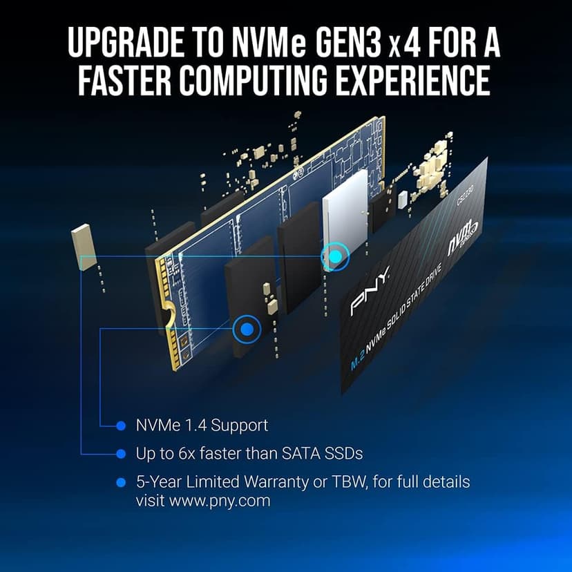 PNY CS2230 1TB M.2 NVMe Internal Solid State Drive (SSD) - M280CS2230-1TB-RB