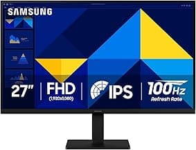 SAMSUNG 27" (S30GD) Essential Monitor with IPS Panel and Tilt Only Stand, 100Hz Refresh Rate, Ergonomic Design, Advanced Eye Care, Game Mode, LS27D304GANXZA