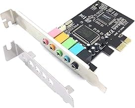 Padarsey PCIe 5.1 Internal Sound Card for PC, Windows 7, 3D Stereo Audio Card, CMI8738 Chip, PCI Express Adapter