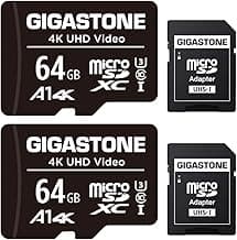 GIGASTONE 64GB 2-Pack Micro SD Card, 4K UHD Video, Surveillance Security Cam Action Camera Drone Professional, 90MB/s Micro SDXC UHS-I U3 Class 10