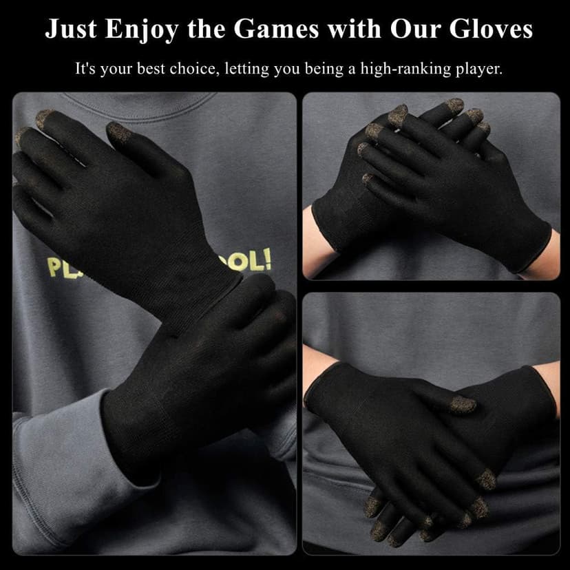 Gaming Gloves for Touchscreen, High-Sensitive Anti-Sweat Breathable Seamless Game Gloves for PUBG Mobile/Knives Out/Rules of Survival