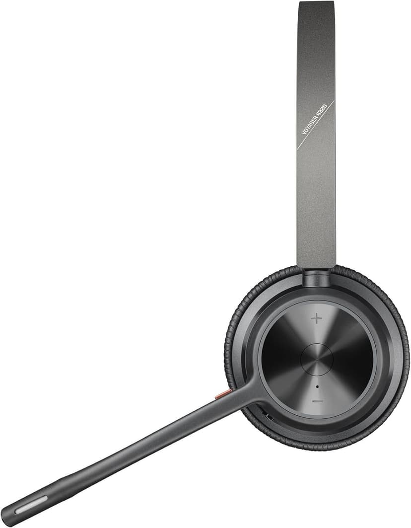 Poly - Voyager 4320 UC Wireless Headset + Charge Stand (Plantronics) - Headphones with Boom Mic - Connect to PC/Mac via USB-A Bluetooth Adapter, Cell Phone via Bluetooth - Works with Teams, Zoom &More