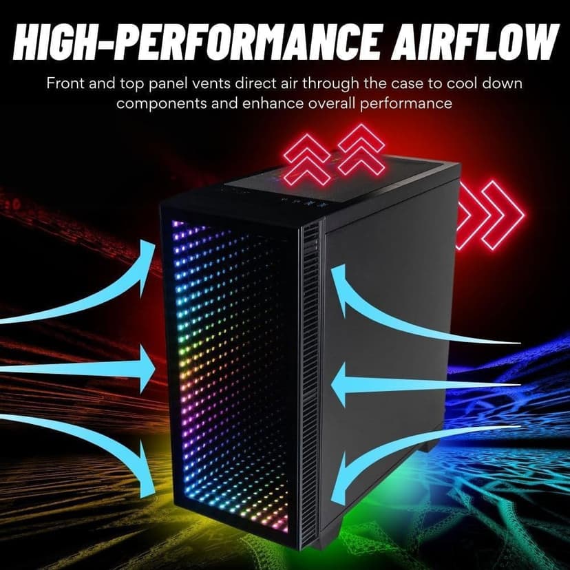 Empowered PC Continuum Micro Gaming Desktop - NVIDIA GeForce RTX 5060 Ti 16GB, AMD 8-Core Ryzen 7 5700X CPU, 32GB RAM, 2TB NVMe SSD, WiFi, Windows 11 Pro - RGB Gamer Computer