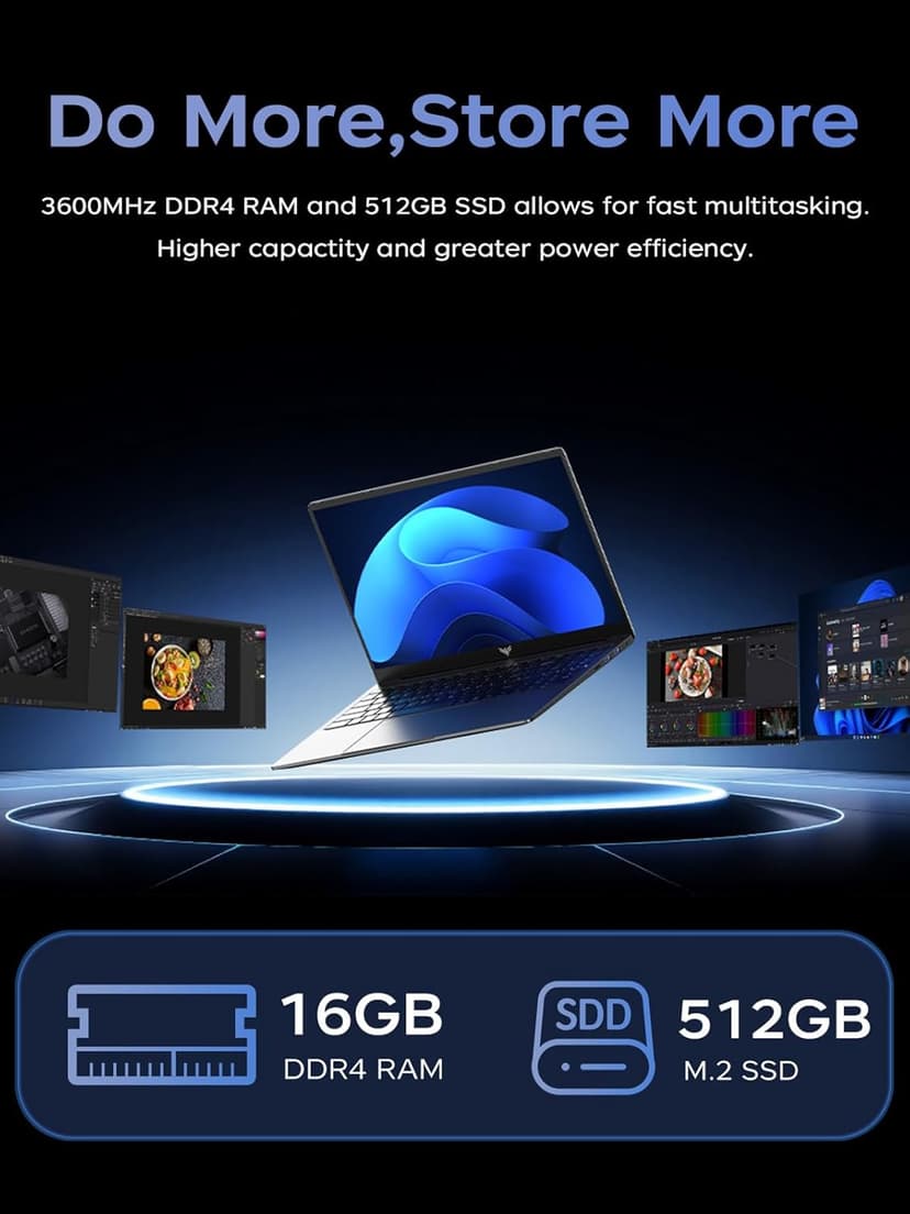 2025 New 15.6" Laptop, Laptop Computer with Intel N97 Processo(Up to 3.6GHz), 16GB DDR4 512GB SSD Windows 11 Laptop for Home Business and Student, 1080P, USB3.2, Long Battery Life