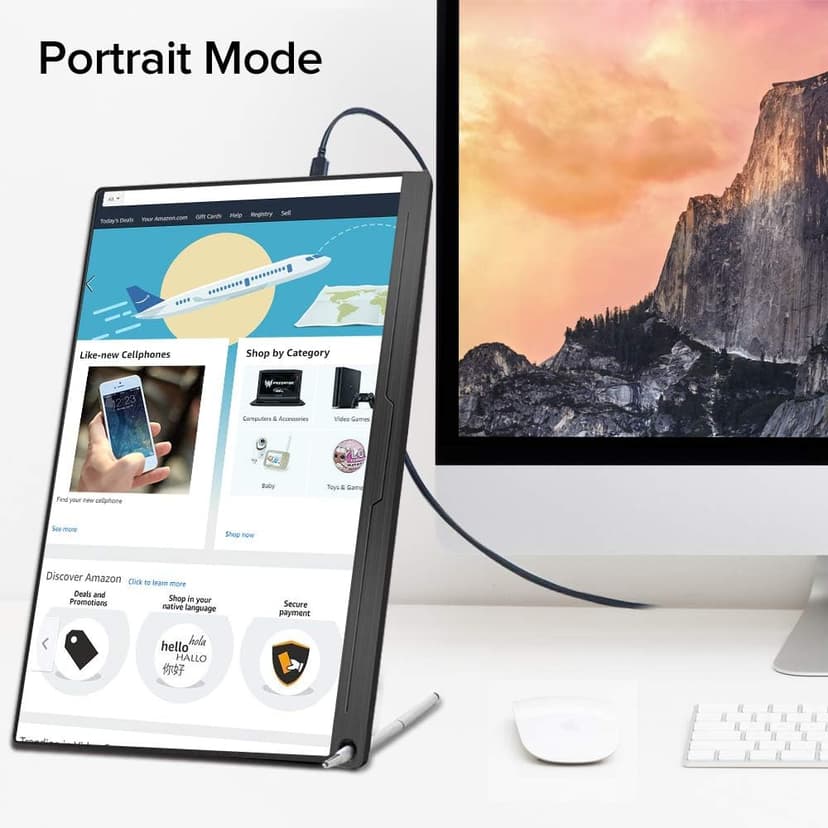 UPERFECT Portable Monitor, 15.6" IPS HDR 1920X1080 FHD Eye Care Travel Screen USB C Gaming Monitor, Dual Speaker External Monitor HDMI Type-C VESA for Laptop PC Phone w/Case