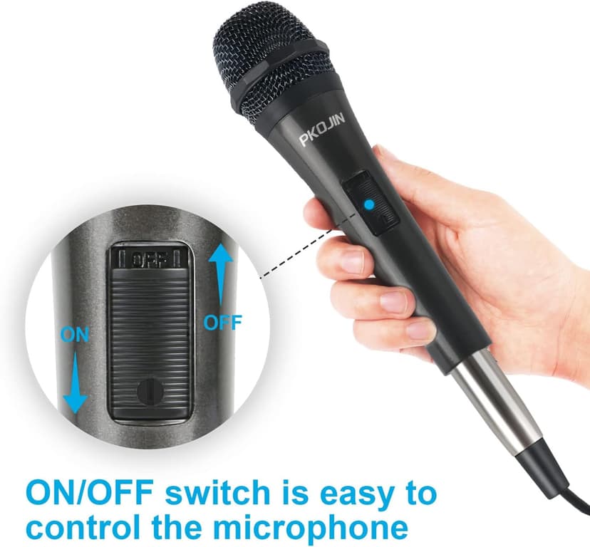 Dynamic Karaoke Microphone for Singing, Vocal Wired Microphone for Karaoke, Handheld Mic with 10 Ft Cable, Mics for Speaker with ON/Off Switch