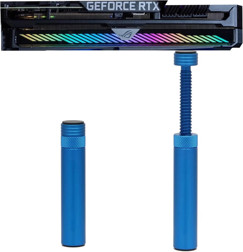 GPU Support Bracket, Graphics Video Card Brace with Height Adjustable, Anti Sag Holder for Universal Graphics Card Sag, GPU Stand with Magnet and Rubber Pad, Blue
