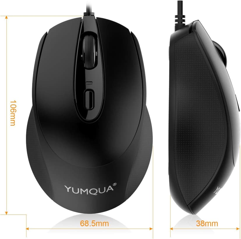 G222 Silent Computer Mouse - 2 Pack Wired Optical USB Mouse, 800/1200 DPI, Home & Office, Desktop & Laptop PC & Chromebook