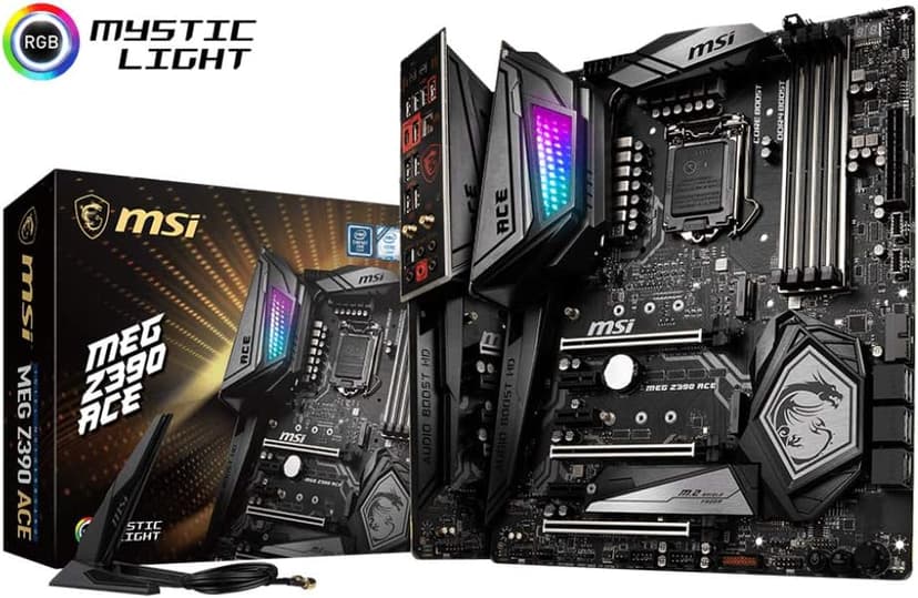 MSI MEG Z390 ACE LGA1151 (Intel 8th and 9th Gen) M.2 USB 3.1 Gen 2 DDR4 Wi-Fi SLI CFX ATX Z390 Gaming Motherboard