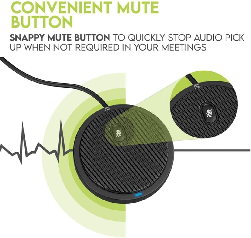 Conference USB Microphone, Computer Desk Mic with Mute Button and LED Indicator, Plug & Play Omnidirectional PC Laptop Mics for Online Meeting,Class,Skype,Recording,Zoom(No Speakers Included)