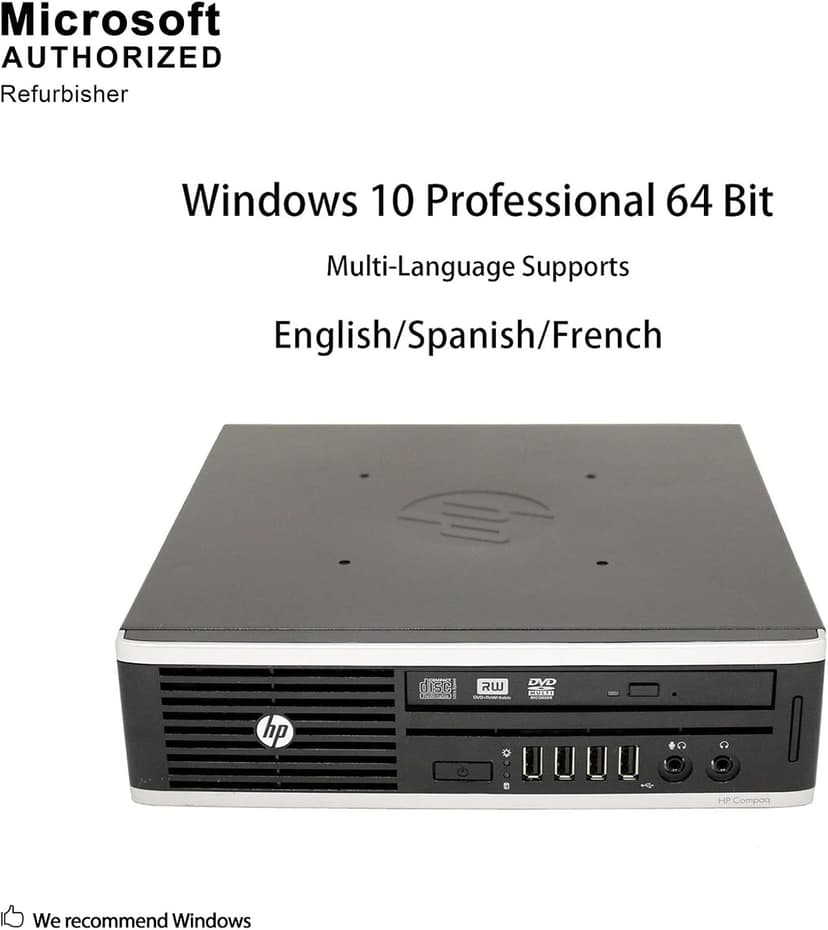 HP Elite 8300 Ultra Slim Desktop Computer, Intel Quad Core i5-3470S CPU, 8GB DDR3, 500GB HDD, USB 3.0, Windows 10 Pro (Renewed)
