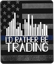 I'd Rather Be Trading Traders Forex Stocks Day Mouse Pad Durable Green and Environmentally Friendly Locked Edge for Men Women
