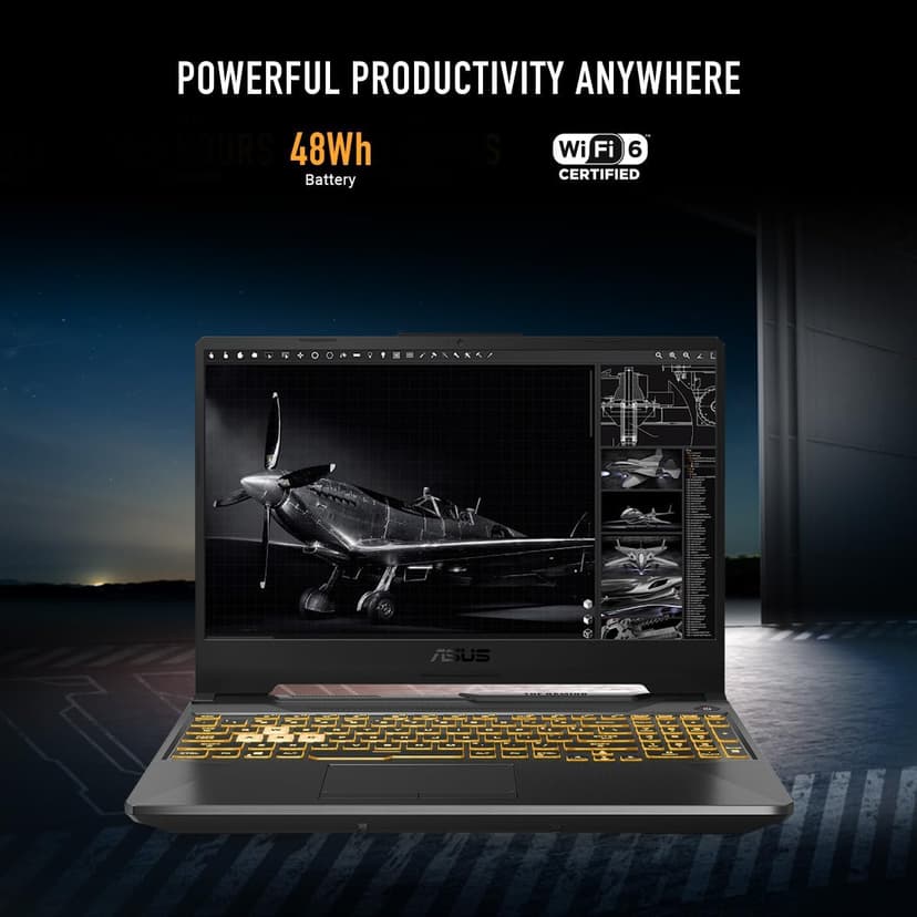 ASUS TUF Gaming A15 Gaming Laptop, 15.6” FHD 144Hz Display, NVIDIA® GeForce RTX™ 3050, AMD Ryzen™ 5 7535HS, 8GB DDR5, 512GB PCIe® Gen4 NVMe™ SSD, Wi-Fi 6, Windows 11, FA506NC-ES51